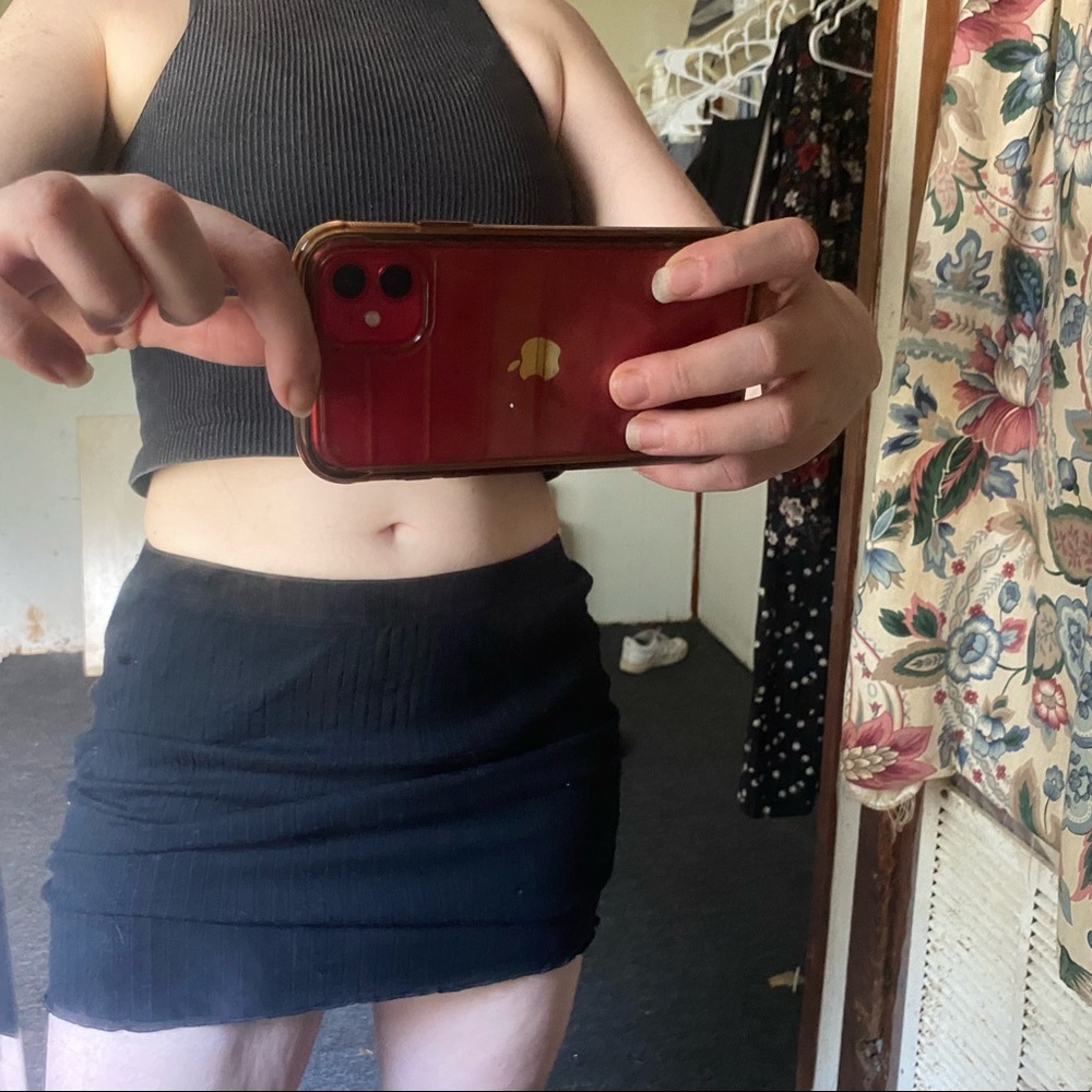 Black mini skirt